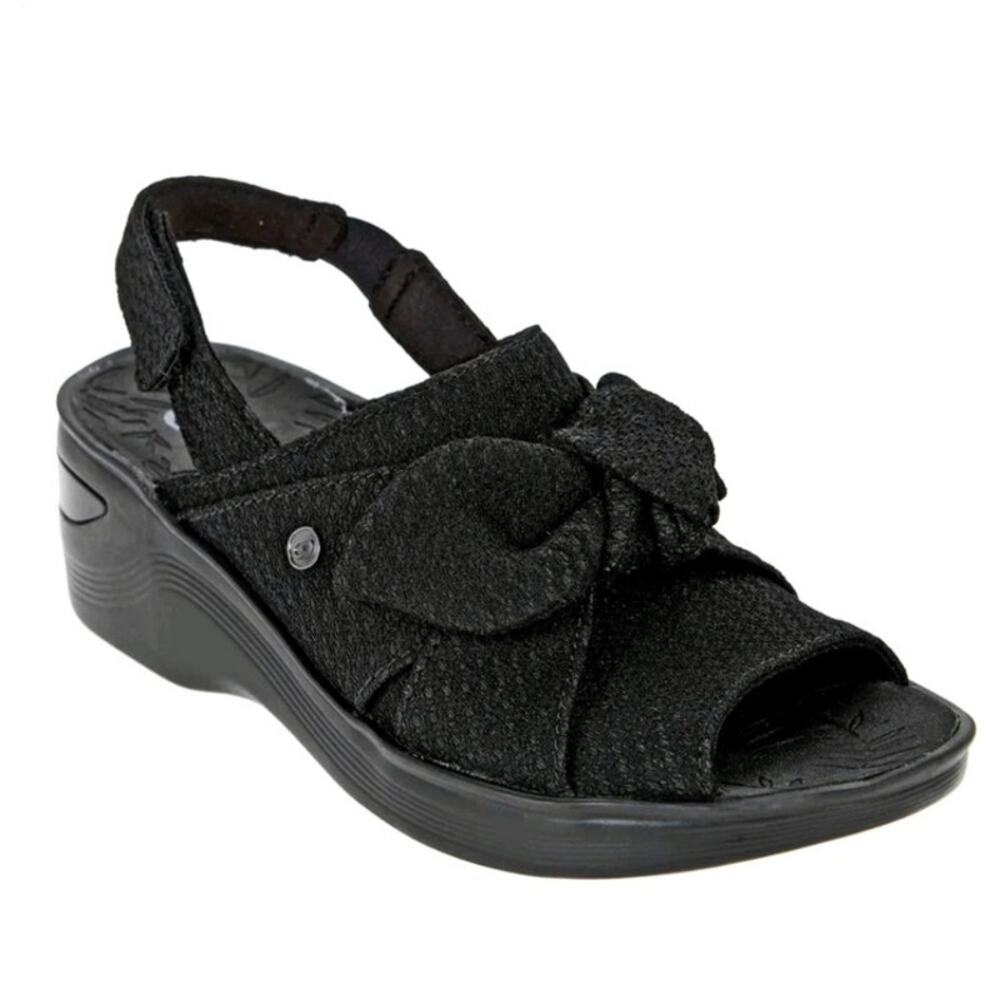 Bzees Daisy Washable Slingback Wedge Sandal 727698-J 11 Size 8.5 M Bow Coquette